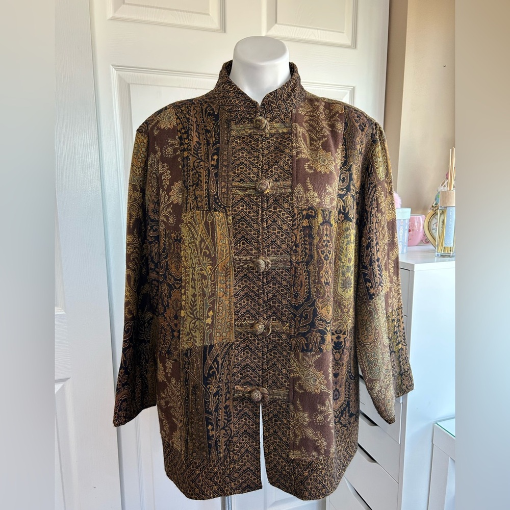 Vintage Brown Paisley Patchwork Jacket
